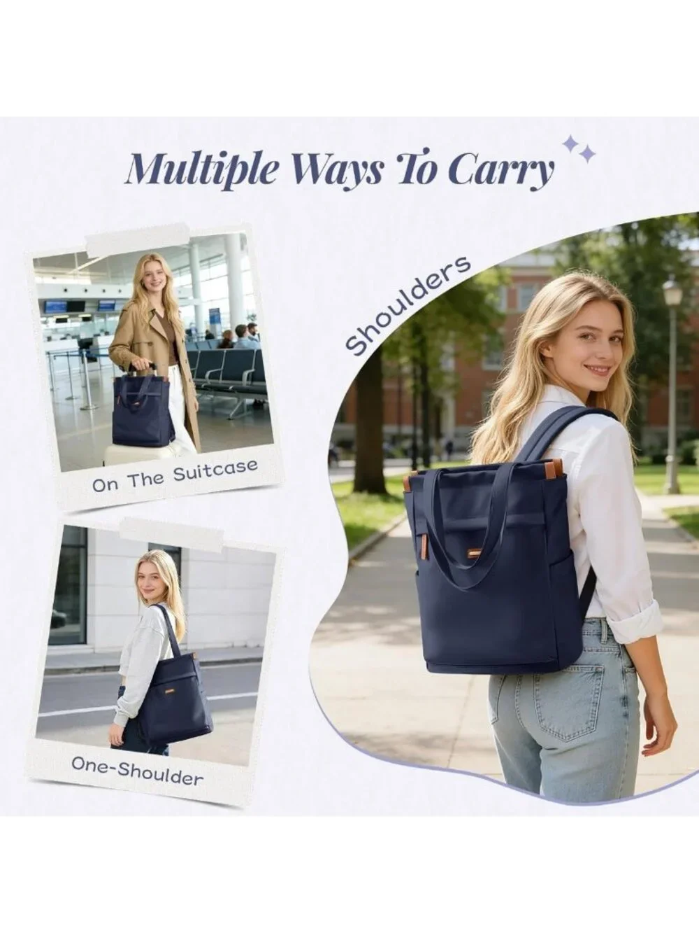 Convertible Laptop Backpack for Women | Casual Daypack Tote Bag for Work